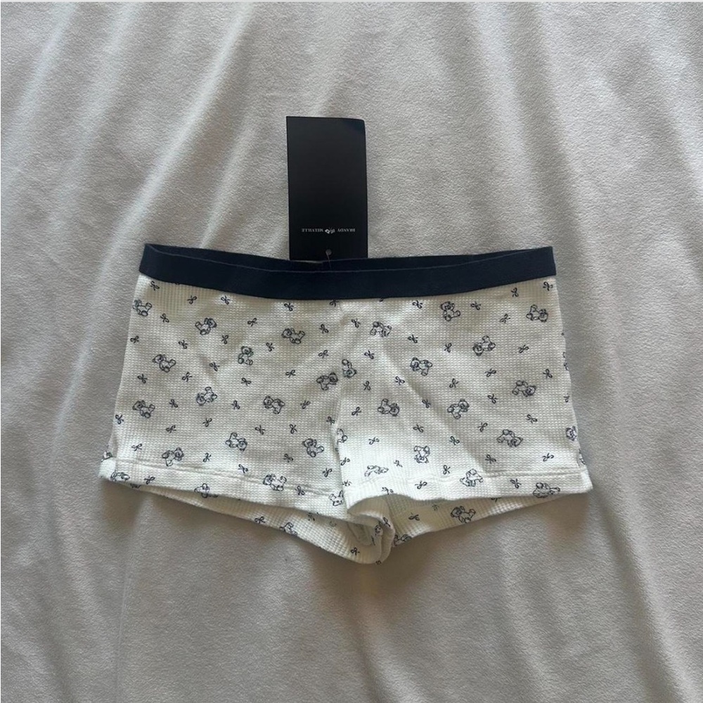 Brandy melville bear and bow waffle boy-shorts